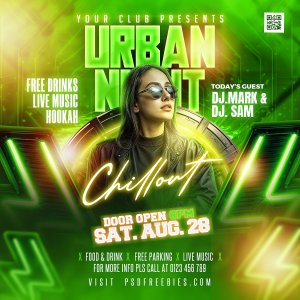 Urban Night Chillout Club Party Post PSD