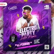 Electro and Techno Music Party Post PSD