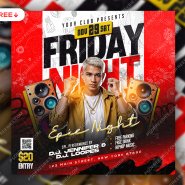 Friday Night Music Event Social Media Post PSD