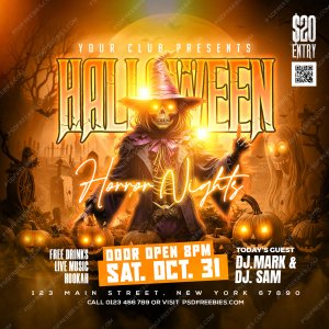 Halloween Horror Night Party Post PSD