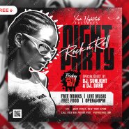 Rock n Roll Night Event Party Post PSD