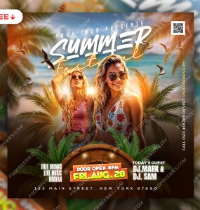 Summer Festival Music Party Post PSD