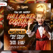 Halloween Costumes Kids Party Post Design PSD