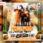 Halloween Costumes Kids Party Post PSD