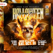 Halloween Horror Night Club Party Post PSD