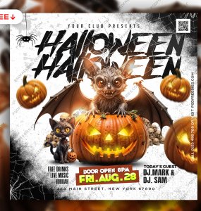 Halloween Night Party Social Media Post PSD