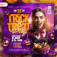 Halloween Night party Post Design PSD