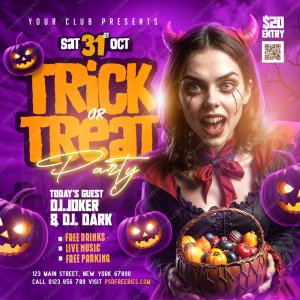 Halloween Night party Post Design PSD