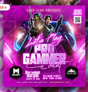 Video Game Event Social Media Post PSD