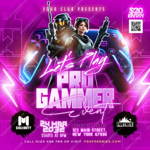 Video Game Event Social Media Post PSD