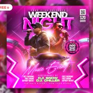 Weekend Night Club Music Event Post PSD