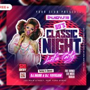 80s Classic Music Club Party Post PSD