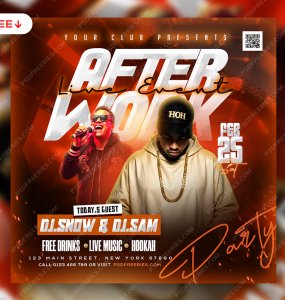 After Work Weekend Club Party Post Design PSD