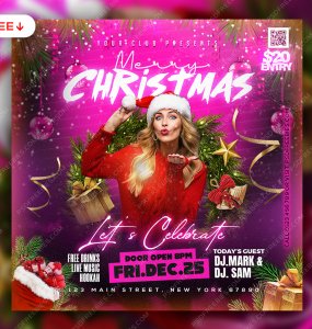 Christmas Party Social Media Post Design PSD