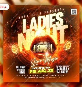 Ladies Night Club Party Post PSD