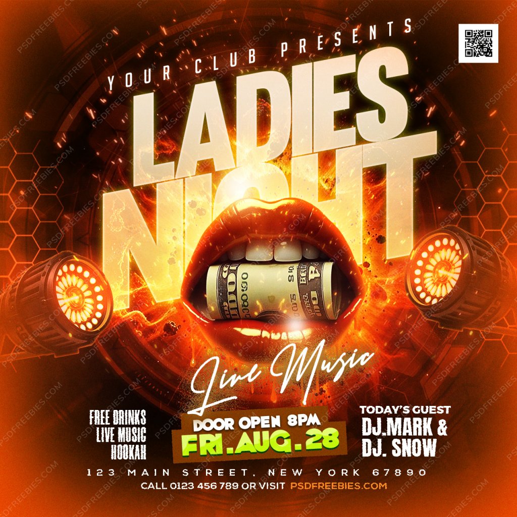 Ladies Night Club Party Post PSD