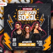 Saturday Night Club Party Post PSD Template