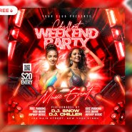 Weekend DJ Night Party Social Media Post PSD