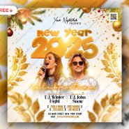 2025 New Year Party Invitation Post PSD