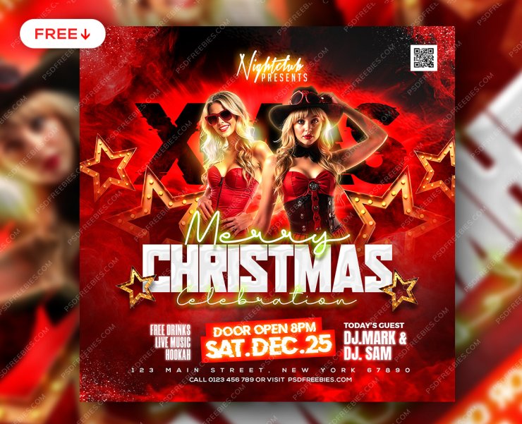 Christmas Celebration Event Post PSD Template