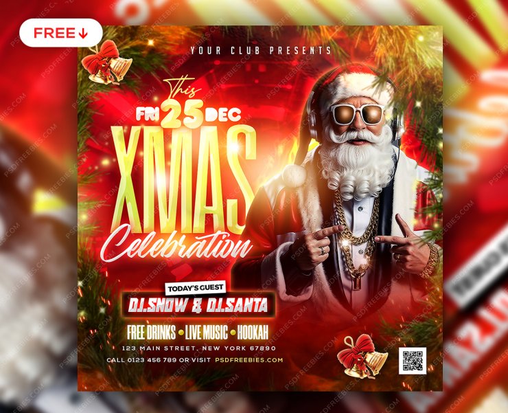 Christmas-Club-Party-Social-Media-Post-PSD