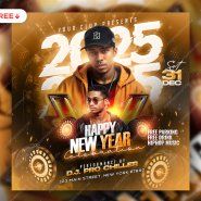 New Year 2025 Music Party Post PSD