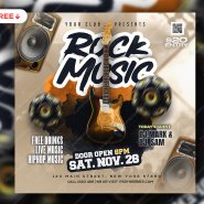 Rock Music Event Post Design PSD